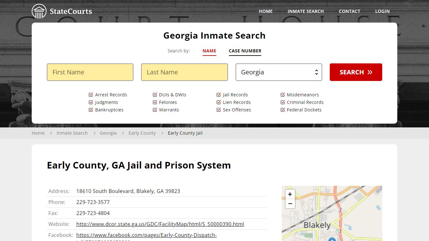 Early County Jail Inmate Records Search, Georgia - StateCourts
